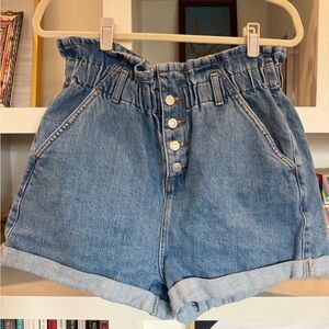 Topshop High-Waisted Paper-bag Shorts
